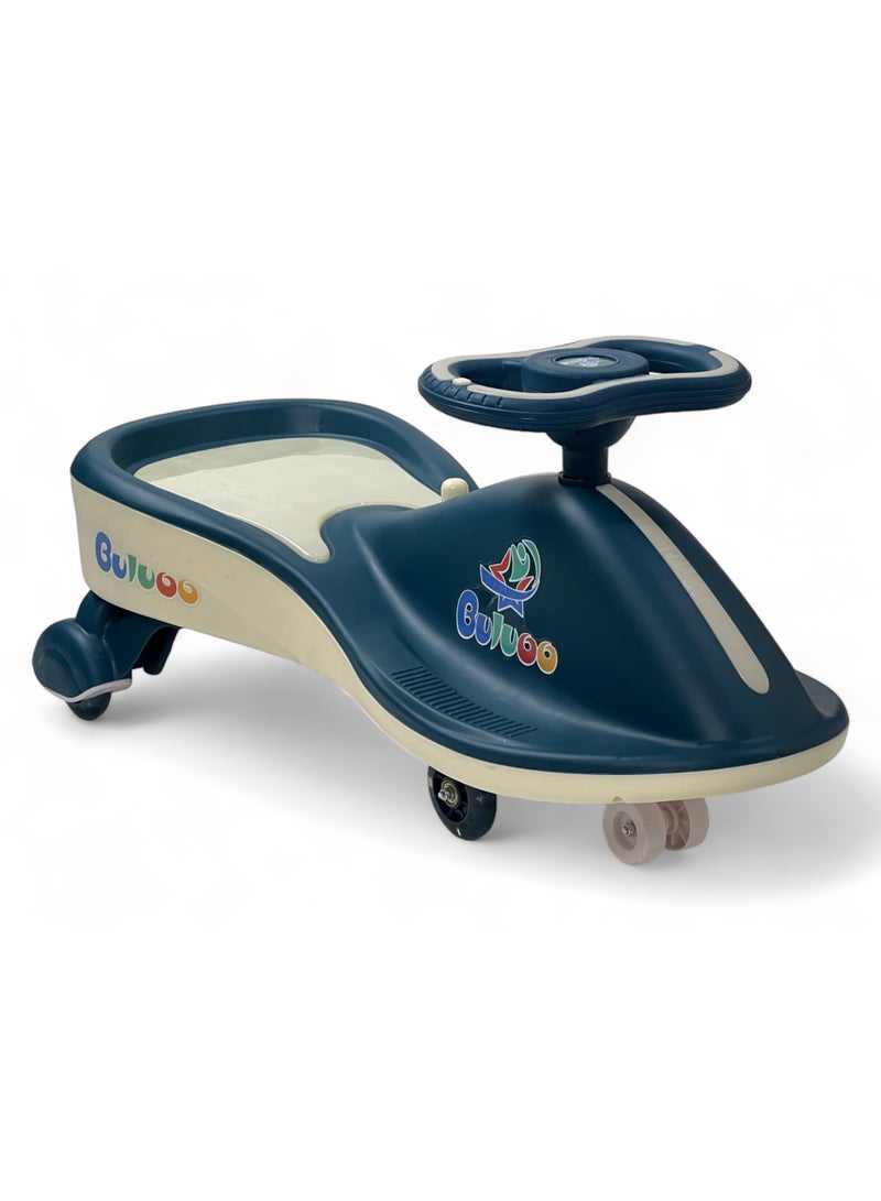 البدر سيارات ماجيك سوينغ للاطفال من البدر، سيارة ركوب تويستر ماجيك للاطفال مع عجلات LED، سيارة دفع للاطفال مع مقعد مضيء، سيارة ركوب سحرية تويستر اقوى وانعم للاطفال مع موسيقى، ازرق غامق، من البدر - Image 1